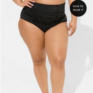 Torrid High Rise Ruched Swim Bottom Sz 1X